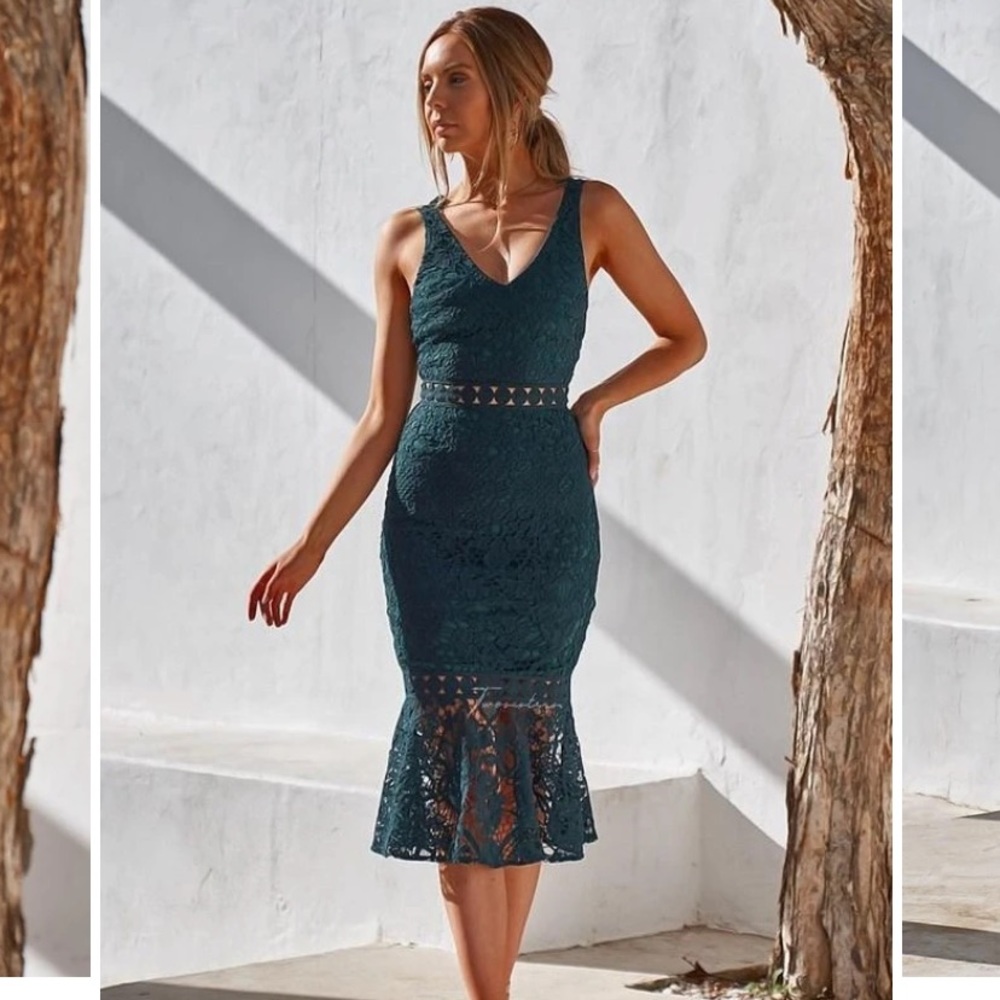 JAUS Blair Dress- green - NWT